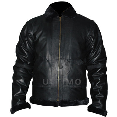 Heavy Biker Fur Black Genuine Leather Jacket At Best Price