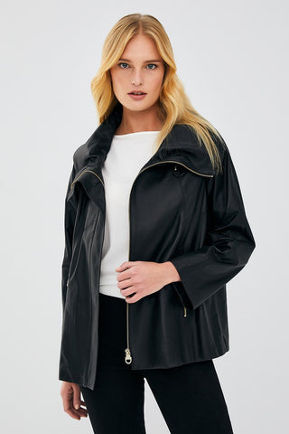Free Style Black Leather Coat