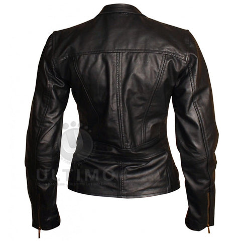 Slim Fit Womens Black Leather Jacket