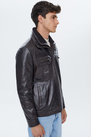 Archer Hunk Black Leather Jacket