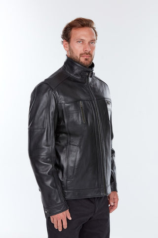 Black Cowhide Leather Jacket