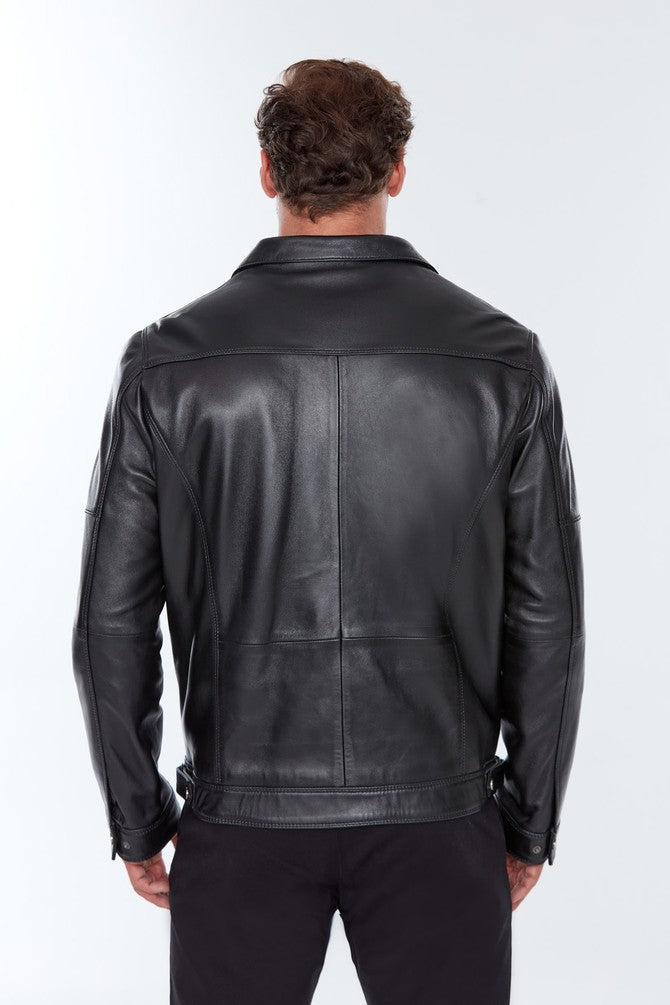 Brad Black Cowhide Leather Jacket