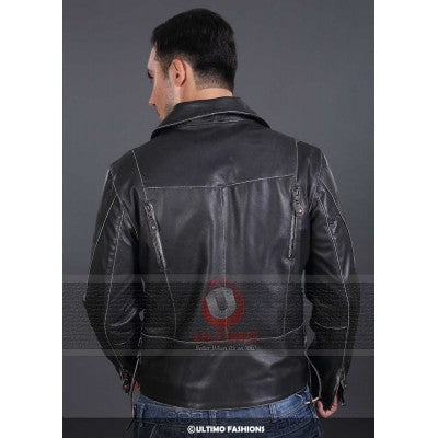 Mens Leather Biker Jacket 