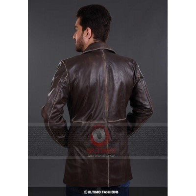  Brown Coat Real Cowhide Leather Jacket