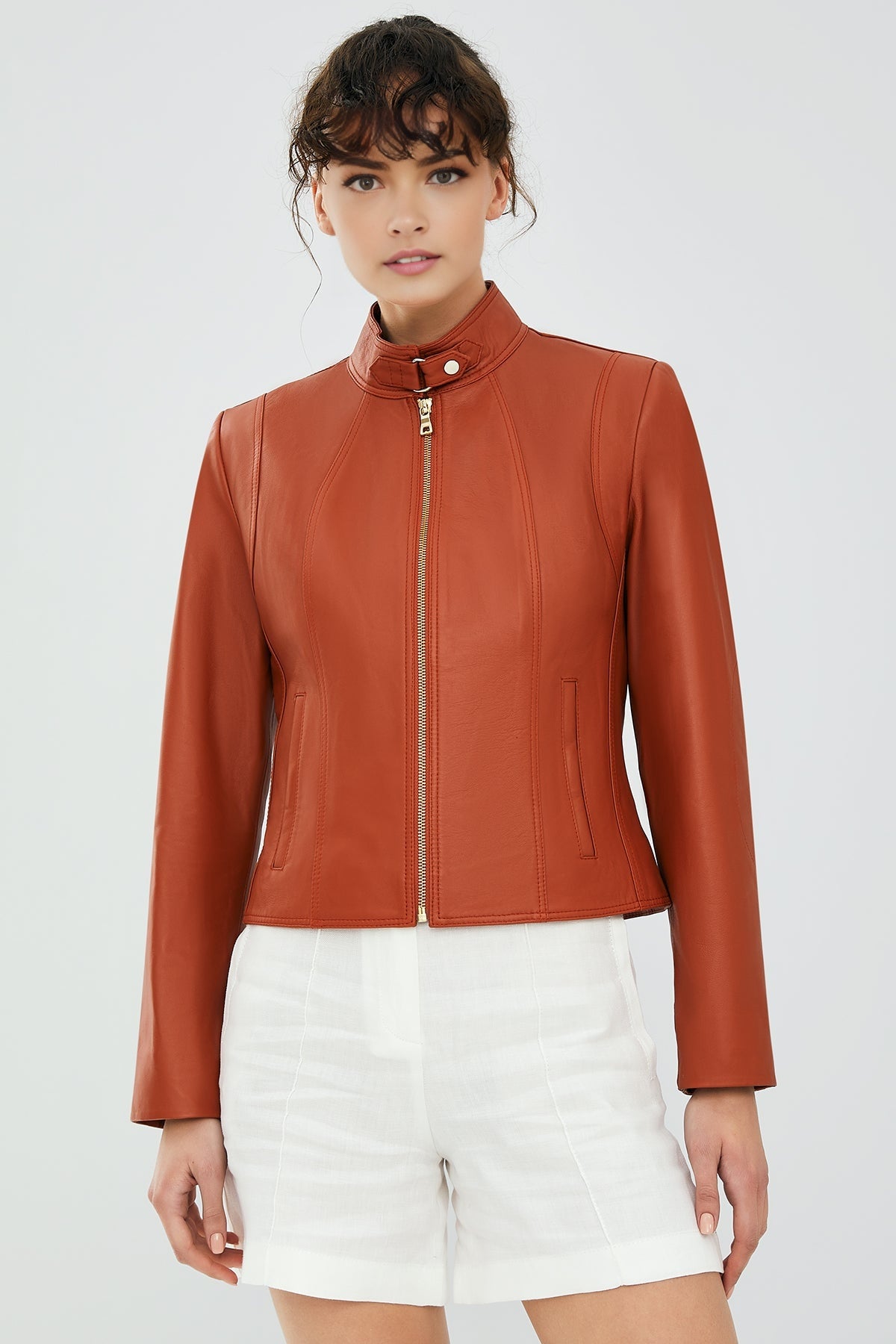 Angie Women's Brown Leather Jacket