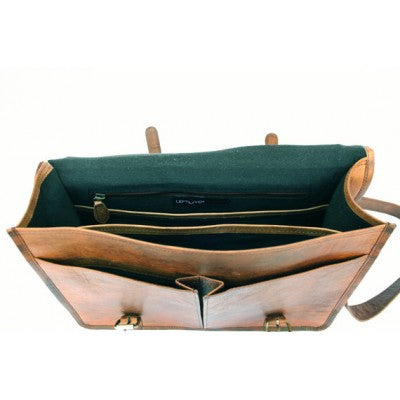 Handmade Twin Pocket Leather Messenger Bag