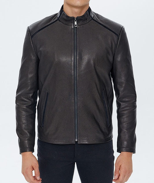 Jack Timberlake Black Milled Cowhide Leather Jacket