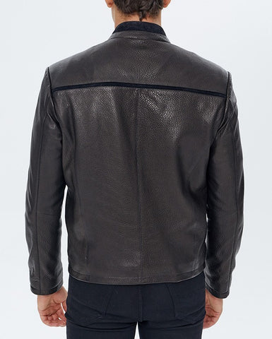 Jack Timberlake Black Milled Cowhide Leather Jacket