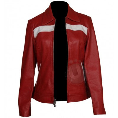 Red Women Leather Jacket