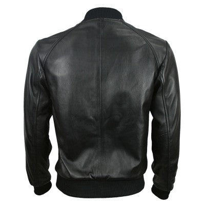 Black Genuine Baseball Leather Jacket