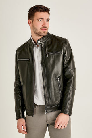 Alonzo Men's Black Leather Jacket