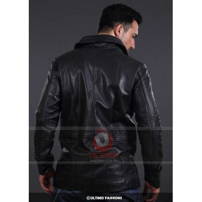 Cowhide Black Leather Coat