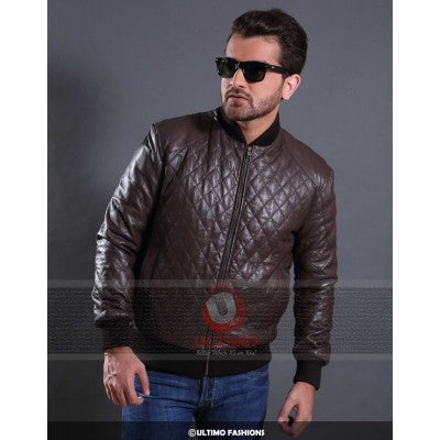 True Quilted Real Sheepskin Black Leather Jacket
