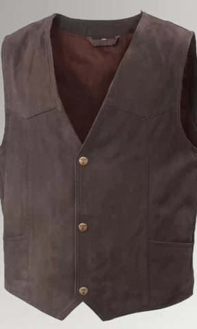 Men's Brown Motorcycle Leather Vest