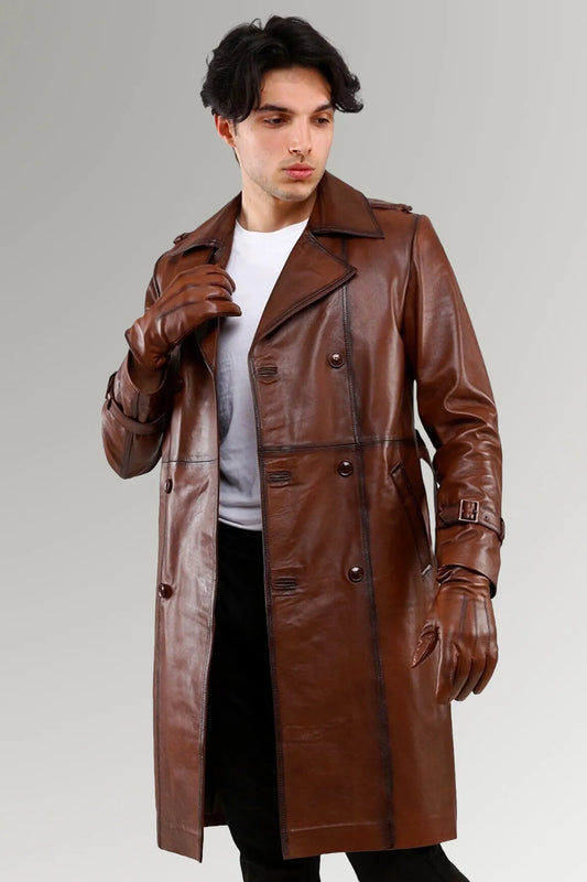 Leather Blazer Trench Coat
