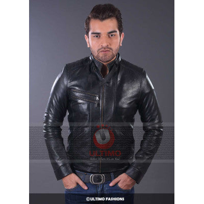 Men Black Stylish Leather Jacket