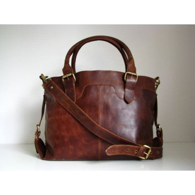 Classy Brown Leather Tote Bag