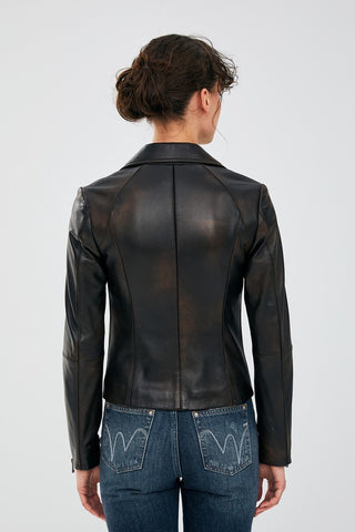 Juliana Rusted Brown Women Leather Jacket