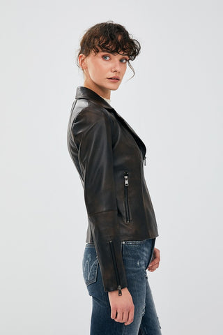 Juliana Rusted Brown Women Leather Jacket
