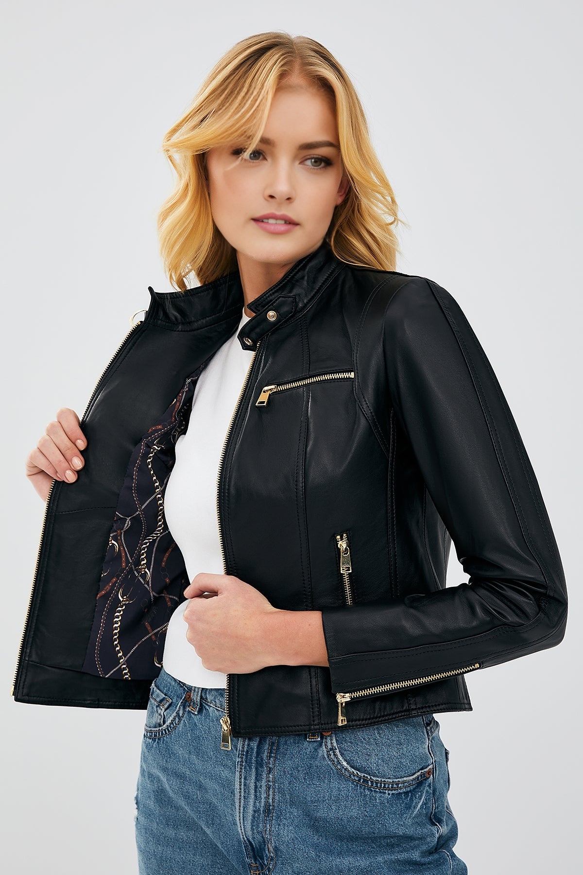 Alexa Women's Black Leather Jacket