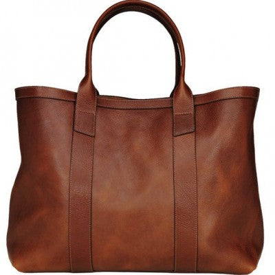 Waxed Brown Leather Bag Ladies Tote