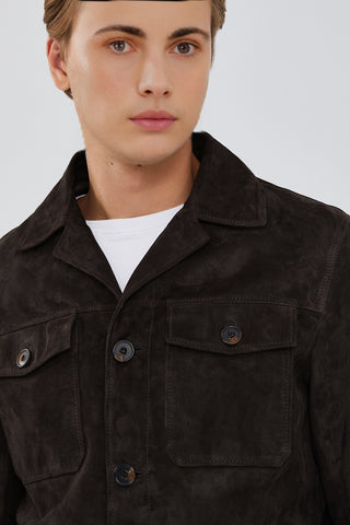 Icardi Men's Brown Suede Leather Jacket
