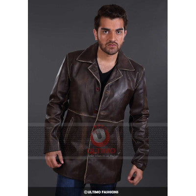 The Supernatural Distressed Brown Coat Real Cowhide Leather Jacket