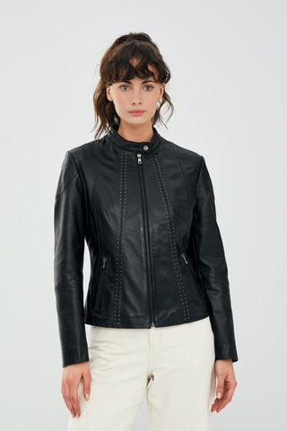 Lizzy Women's Black Leather Jacket