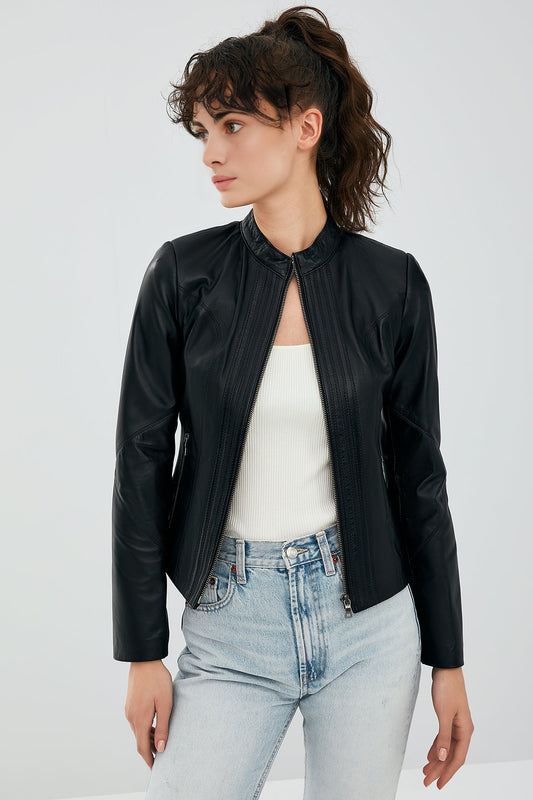Bianca Women's Black Leather Jacket