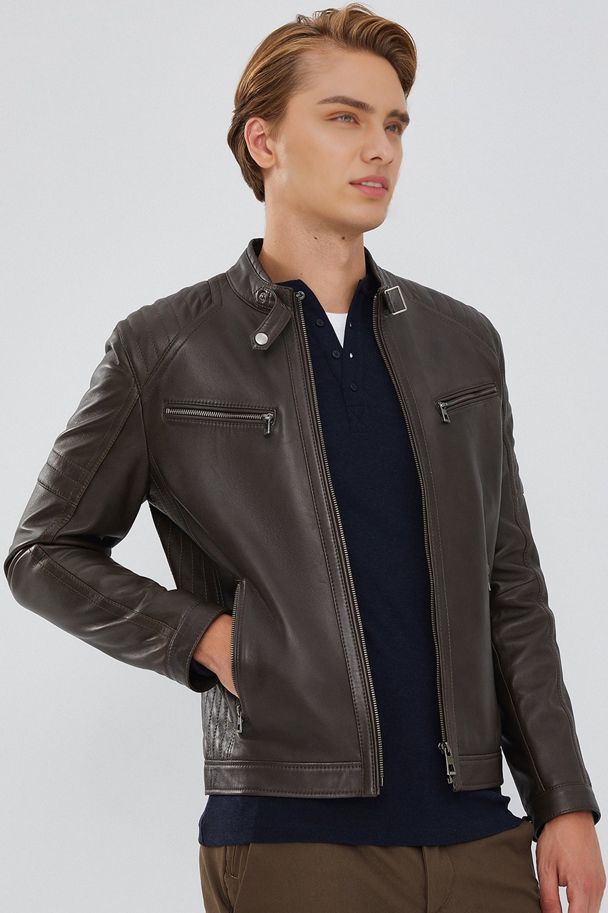 Paul Men's Brown Leather Jacket