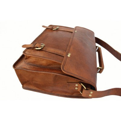 Handmade Front Pocket Leather Messenger Bag