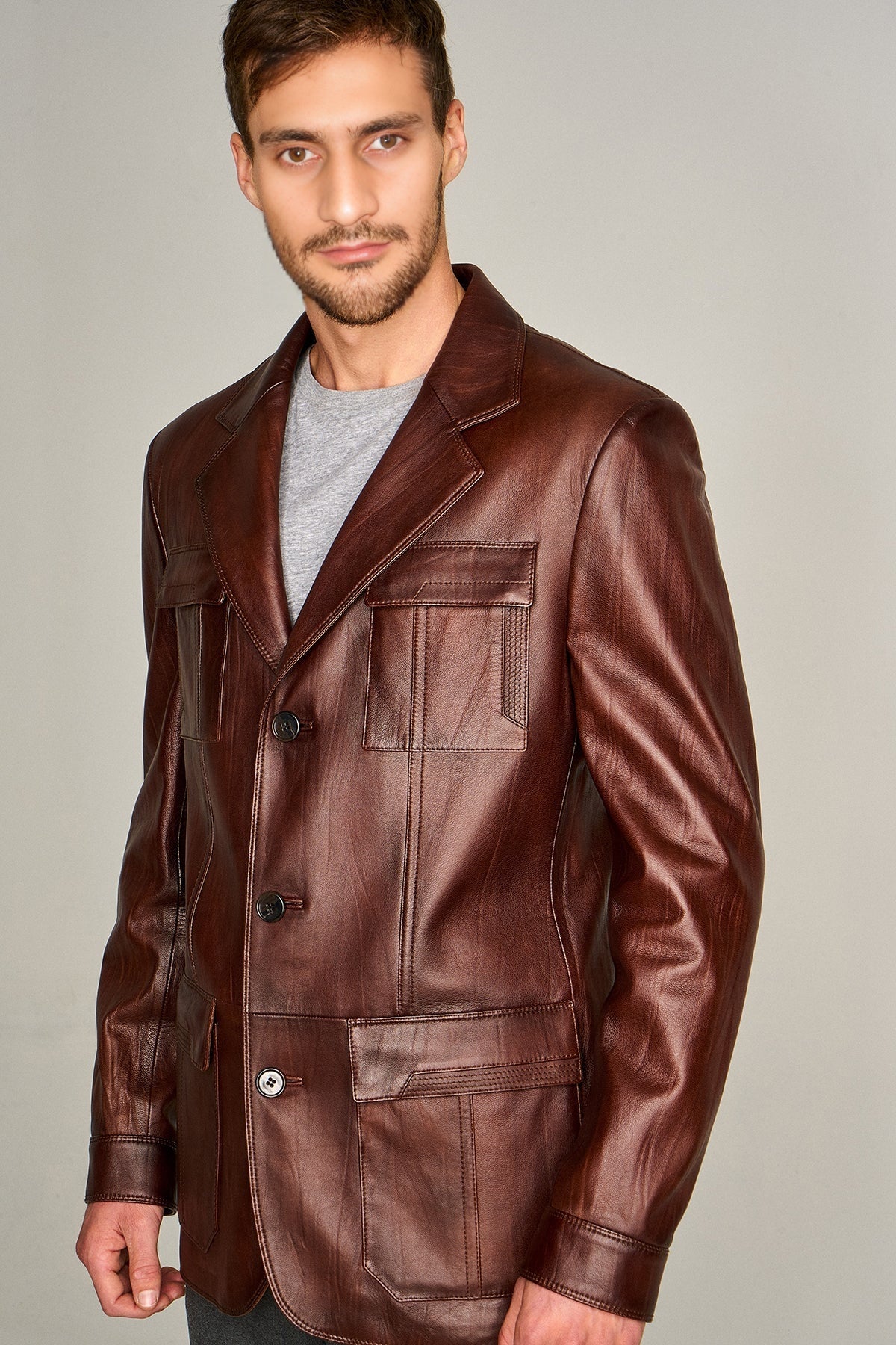 Kevin Men's Brown Leather Jacket