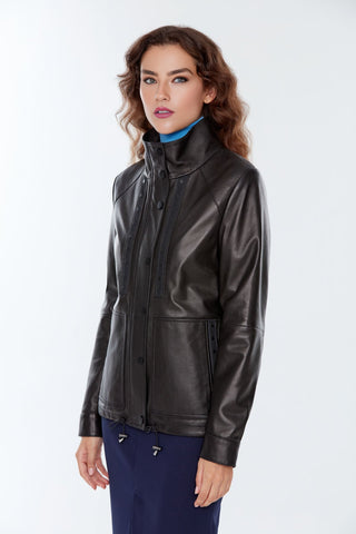 Marissa Women's Black Leather Jacket