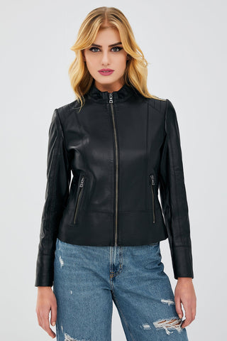 Mary Women's Black Leather Jacket