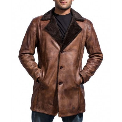 Cinnamon Fur Leather Trench Coat