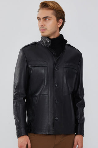 Pascal Men's Black Leather Jacket