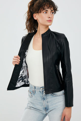 Bianca Women's Black Leather Jacket