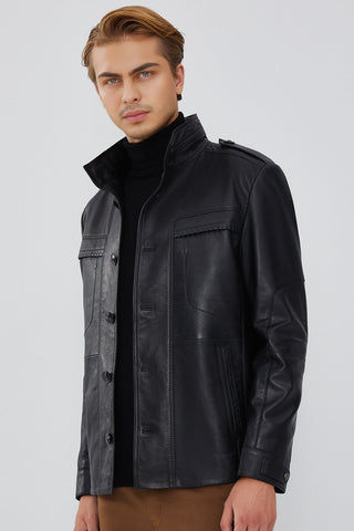 Pascal Men's Black Leather Jacket