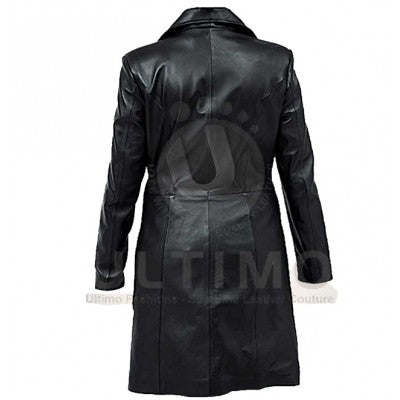 Trench Coat: Women's Black Leather Trench Coat At Best Price