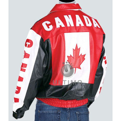 Canadian Flag Leather Jacket