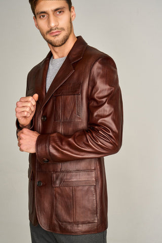 Kevin Men's Brown Leather Jacket