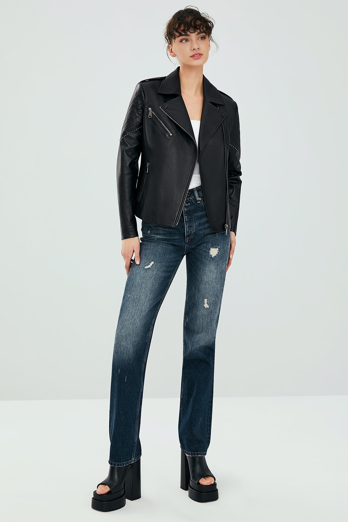 Kylie Women's Black Leather Jacket