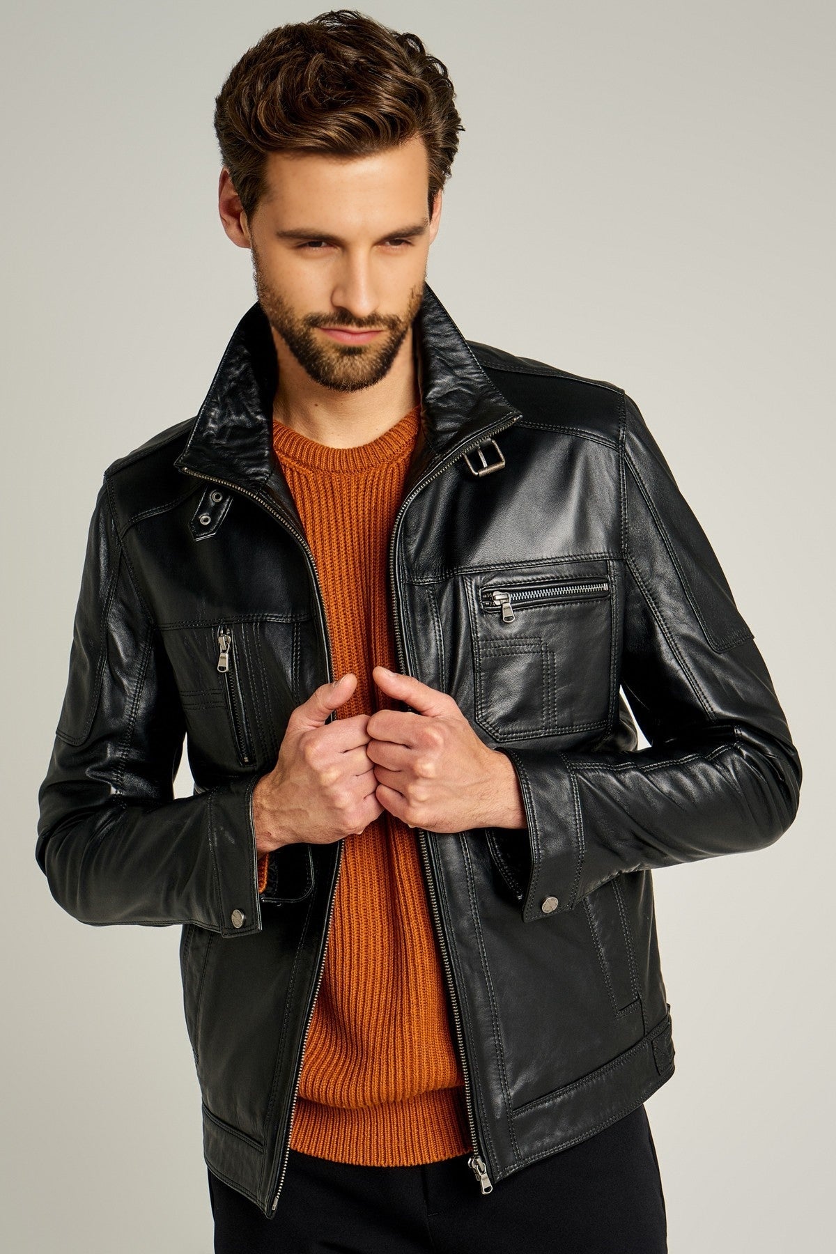 Muller Men's Black Leather Jacket