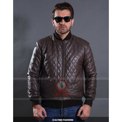 True Quilted Real Sheepskin Black Leather Jacket
