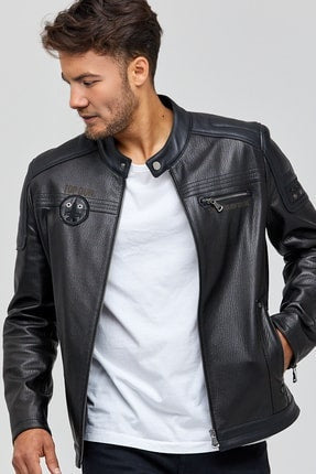 Kawhi Men's Black Leather Jacket