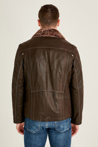 Angelo Men's Brown Leather Jacket