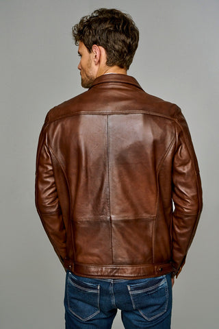Muller Men's Cognac Leather Jacket
