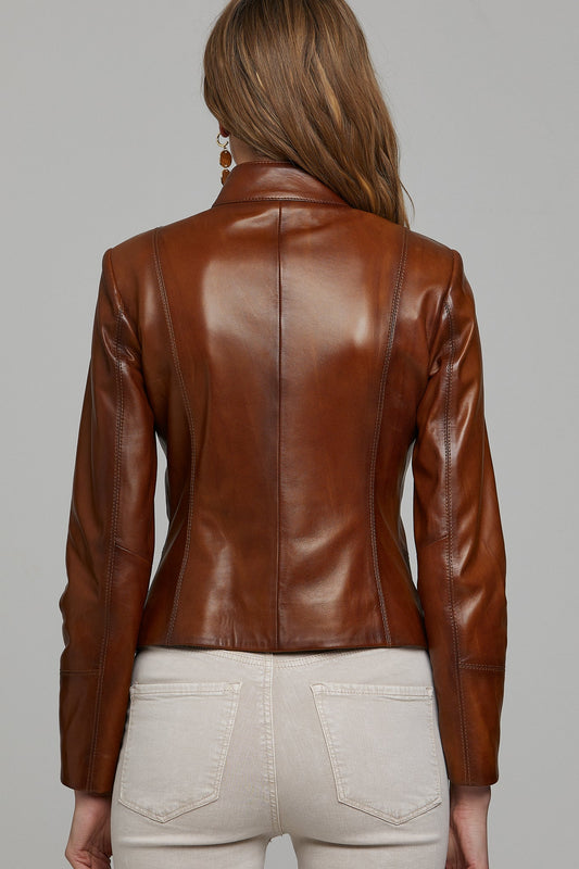 Women's Tan Leather Jacket