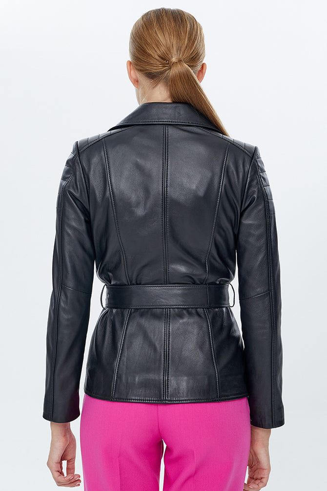 Mayfair Women's Black Biker Leather Jacket