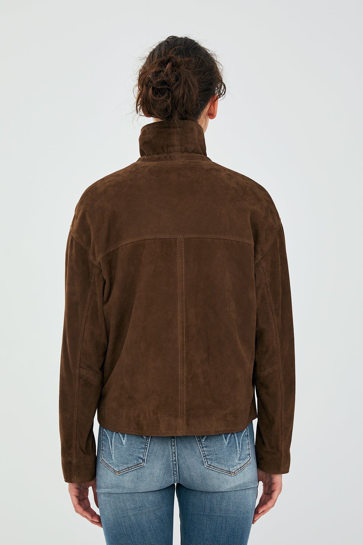 Nova Women's Brown Suede Leather Coat